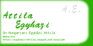 attila egyhazi business card